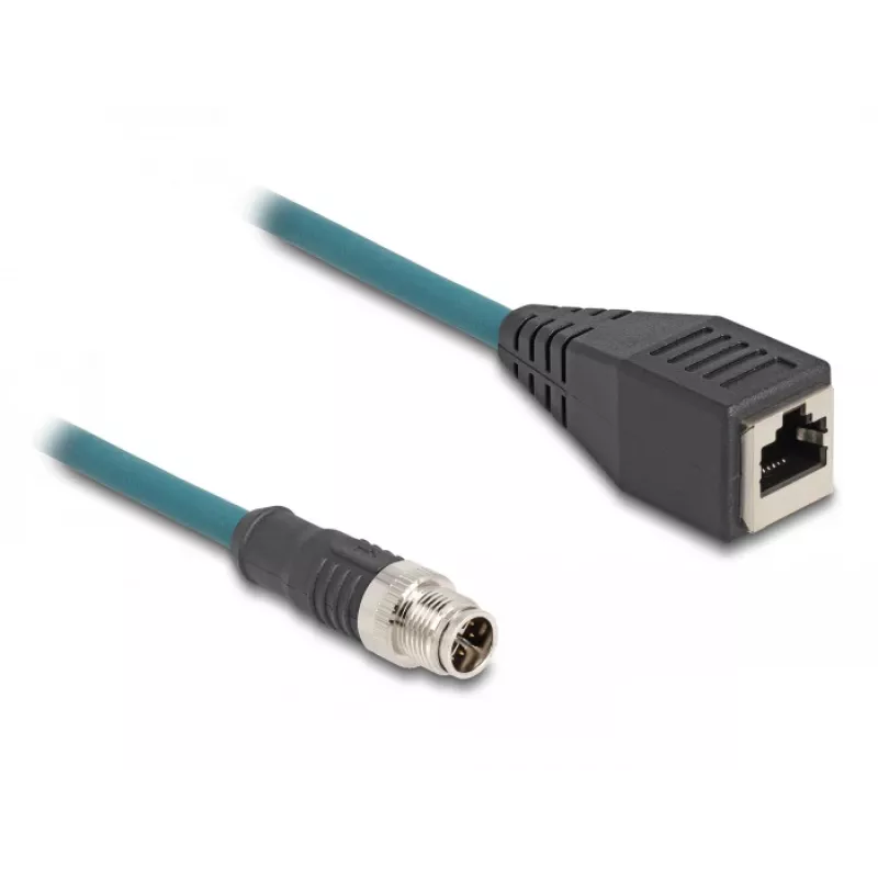 DeLOCK M12 adapterkaabel X-kodeeringuga 8 kontaktiga isane RJ45 emasele 50 cm