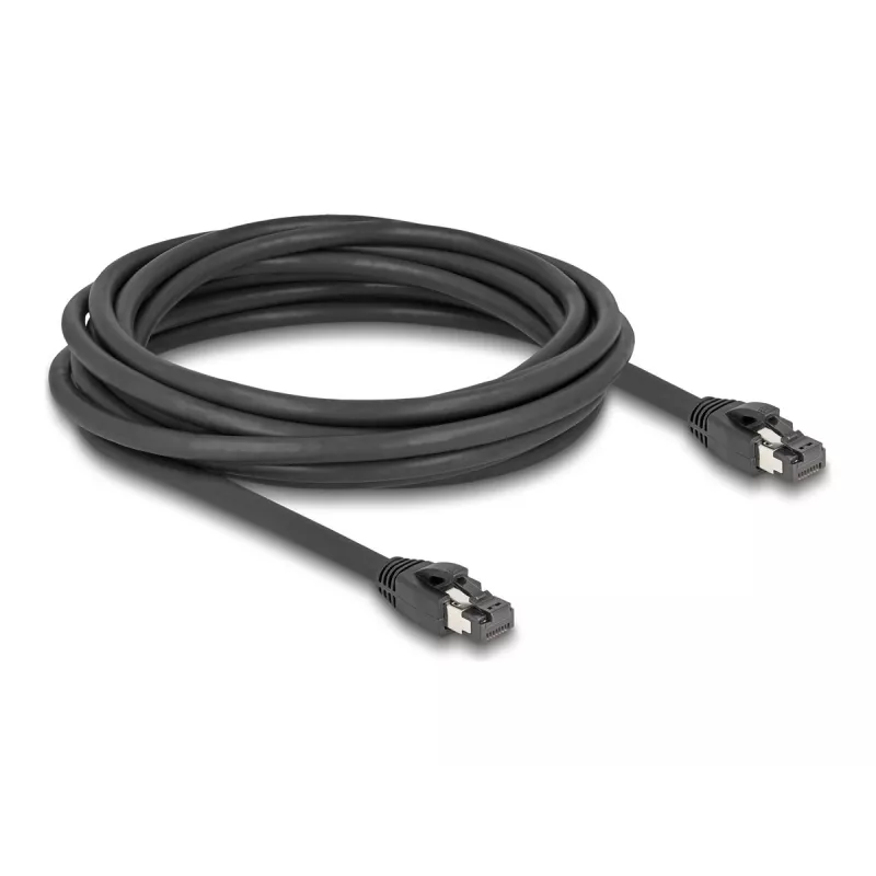 Delock - Võrgukaabel - RJ-45 (M) to RJ-45 (M) - 5,0m - 7,5 mm - S/FTP - CAT 8,1 - Halogeenivaba, Haakumisvaba, kuni 40 Gbps andmeedastuskiirus - Must (80236)