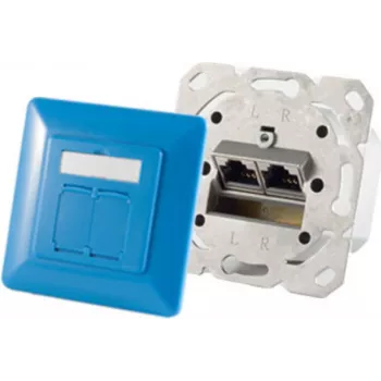 Pistikupesa 2 x RJ-45 ShiverPeaks 74280-B — Cat6a, 500 MHz, sinine, metallkorpus