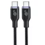 USB C - USB C 60W Glamour-kaabel 1,5 m must