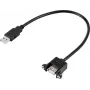 Renkforce USB-kaabel USB 2.0 USB-A pistik, USB-A pesa 0,25 m Must paigalduseks, kruvilukuga RF-5720402 (RF-5720402)