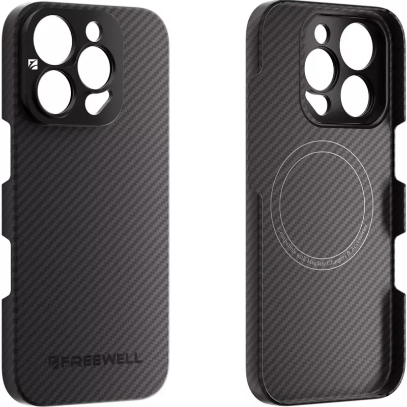 Kaitsev Freewell-ümbris iPhone 16 Pro Maxile integreeritud 17mm objektiivikinnitusega