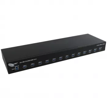 USB-jaotur ALLNET ALL-RM-19-USB3-HUB-13-A — 13-pordiline USB 3.0 raamijaotur, 48,30 cm