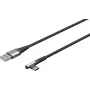 USB-C to USB-A tekstiilkaabel metallpistikutega (tumehall/hõbedane), 2 m