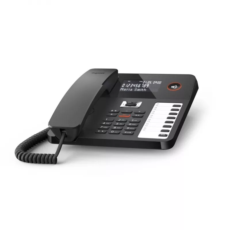 DECT-telefon Gigaset DESK 800A juhtmega telefonitoru 200 telefoniraamatu kirjet must