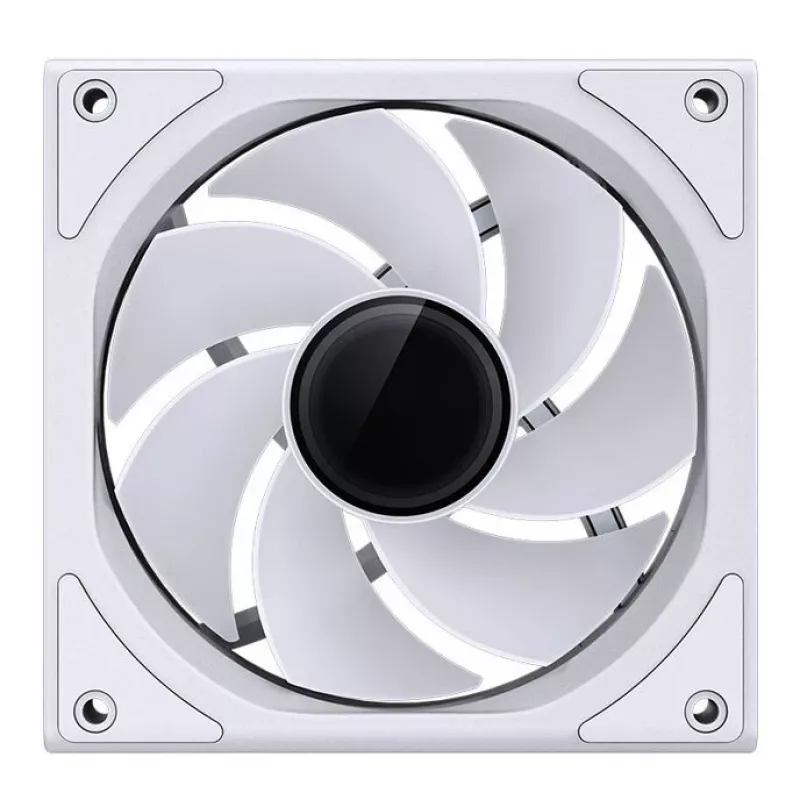 120 mm Jonsbo ZK-120W Reverse ARGB valge korpuseventilaator, 120 mm PWM, varjestatud kaabel