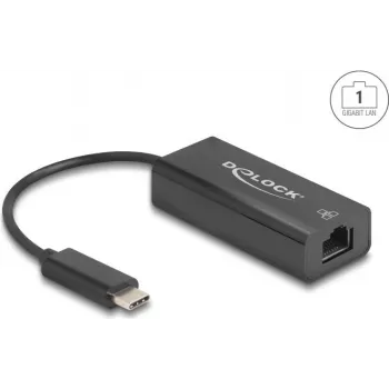 Võrguadapter DELOCK 64306 USB USB-C Ethernetile 100 Mbit/s, juhtmega, must