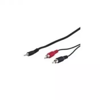 Wentronic Goobay 3,5mm-pistik/RCA adapterkaabel HQ, must, 3 m - 3,5 mm pistik (3-kontaktiline, stereo) > 2x RCA-pistik (heli vasak/parem) (51650)