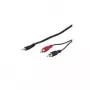 Wentronic Goobay 3,5mm-pistik/RCA adapterkaabel HQ, must, 3 m - 3,5 mm pistik (3-kontaktiline, stereo) > 2x RCA-pistik (heli vasak/parem) (51650)