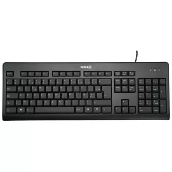 Klaviatuur Wortmann AG TERRA 1500 — täissuuruses USB QWERTZ, prantsuse paigutus, must, hiir kaasas