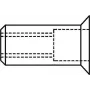 Pimerivetmutter GESIPA M8, 11 × 18,5 mm, 1,5–4,5 mm paneelidele, 90° süvistatud pea