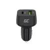 Autolaadur mobiilseadmetele roheline Cell CAD33, 42 W, USB-C PD + USB-A QC3.0, 12/24 V sisend, 5–12 V väljund