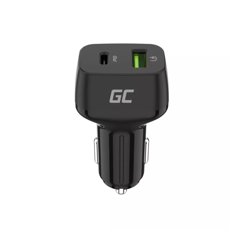 Autolaadur mobiilseadmetele roheline Cell CAD33, 42 W, USB-C PD + USB-A QC3.0, 12/24 V sisend, 5–12 V väljund