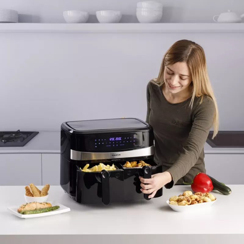 Taurus Air Fry Digital Duo Double 9 L 2200 W kuumaõhufritüür Must