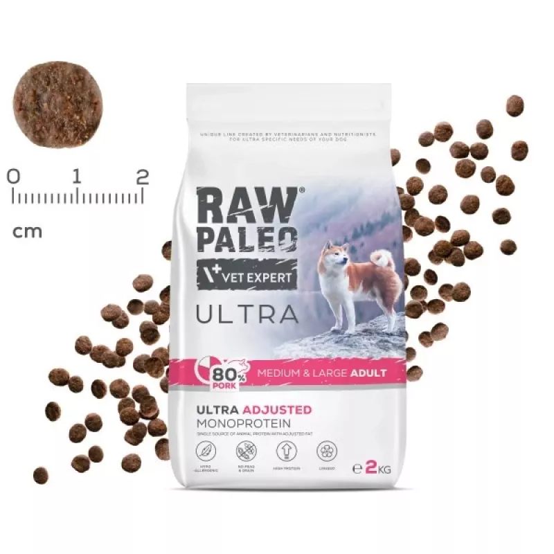 RAW PALEO Ultra Pork Medium & Large Adult - kuiv koeratoit - 10kg