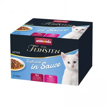 Märg kassitoit animonda Vom Feinsten Kitten täisväärtuslik eine — 24 x 85 g alust, 81% niiskust, 9% valku, kasvuperioodiks (2–4,9 kg)