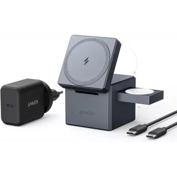 Mobiilseadme laadija Anker Y1811G11 siseruumides kasutamiseks vahelduvvoolu ja USB kiirlaadimisega must