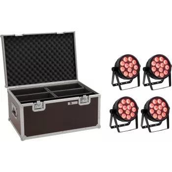LED spot light EUROLITE 4C-12 Silent õhuke 4x with transport case