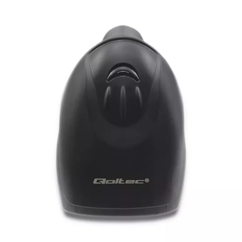 Pihuarvuti vöötkoodilugeja QOLTEC 50866 — 1D laserskanner, USB juhtmega, 600 mm lugemiskaugus, must, 161,5×88×77 mm