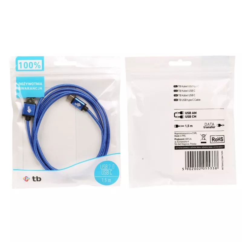 TB USB - USB C kaabel 1,5 m. Tumesinine (AKTBXKUCSBA150N)