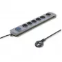 Liigpingekaitse Qoltec 50165 Hall 6 vahelduvvoolupistikupesa 230 V 1,8 m
