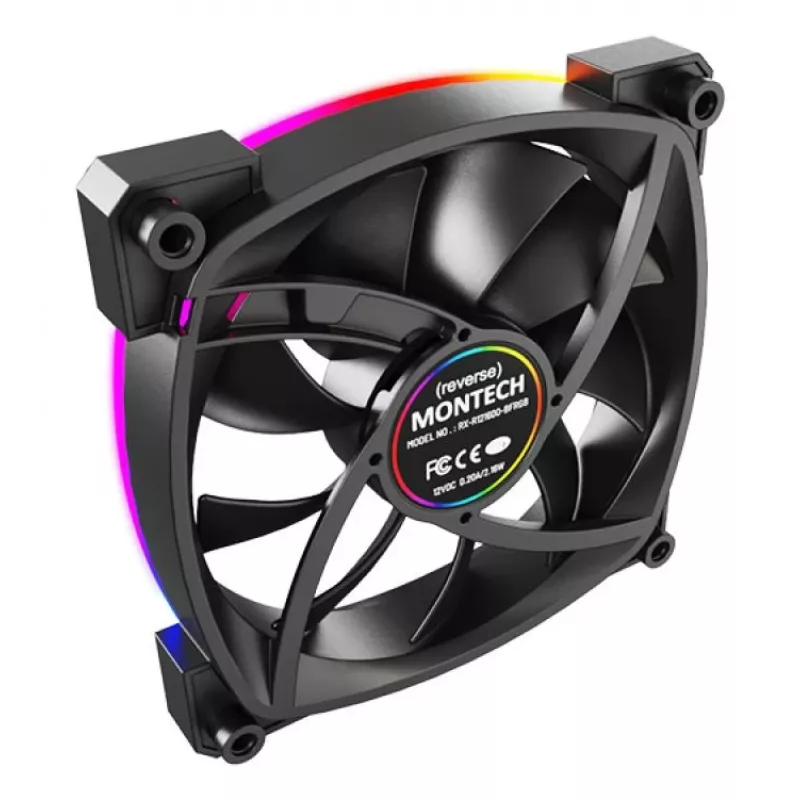Montech RX120 PWM arvutikorpuse ventilaator 12 cm Must 3 tk