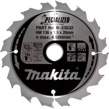 Makita Specialized - ketassaetera - puidule - 136 mm - 16 hammast (B-33532)