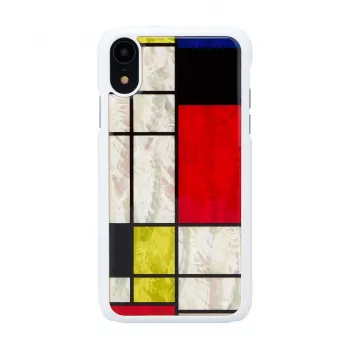 Nutitelefoni ümbris iKins iPhone XR Mondrian Valge — kaitsev kõva tagakaas