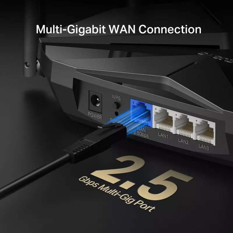 Lauaruuter MERCUSYS MR85X AX3000 kahe ribaga Wi‑Fi 6, 3000 Mbps, 4 antenni, 3 Gigabit LAN-porti, must