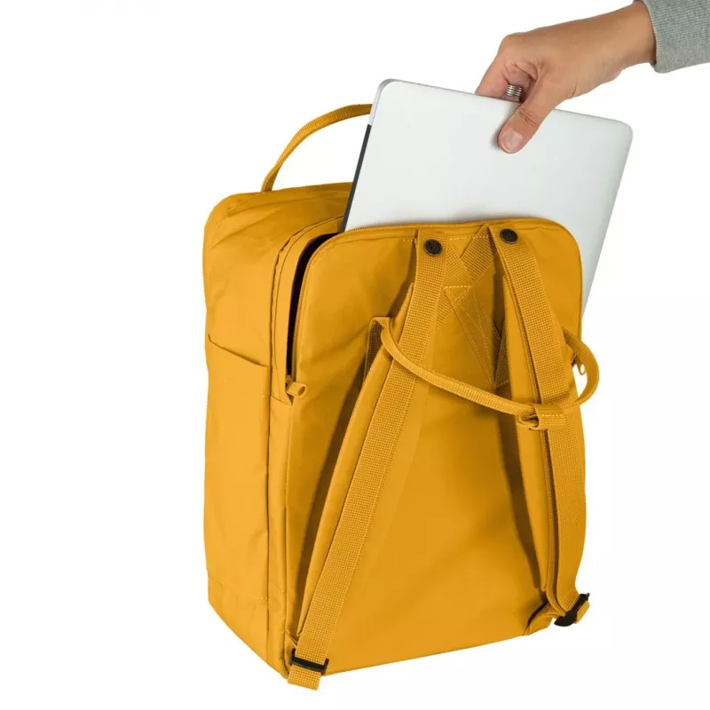 Seljakott Fjällräven Kanken Laptop 13 tolli — Vabaaja linnaseljakott, Kollane, 250×160×350 mm, Polüamiid/PP/Vinüül