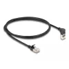 DeLOCK RJ45 võrgukaabel Cat.6A S/FTP õhuke 90° ülespoole nurga all 1 m must