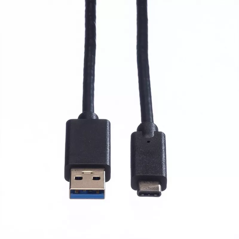 ROLINE – USB-kaabel – USB Type C (M) – 9-kontaktiline USB Type A (M) – 50 cm (USB 3.1) – vormitud – must (11.02.9010)