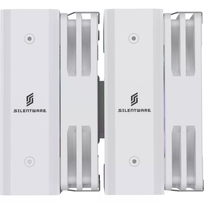 CPU jahuti Silentware Titan RGB Valge, kahe torniga õhkjahuti, 265 W TDP, 2×120 mm PWM ARGB ventilaatorit
