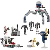 LEGO Star Wars kloonsõdurite ja lahingudroidide lahingukomplekti ehitusmänguasjad lastele kiirrattasõidukiga, 4 minifiguuri ja 5 figuuri, kingitused poistele