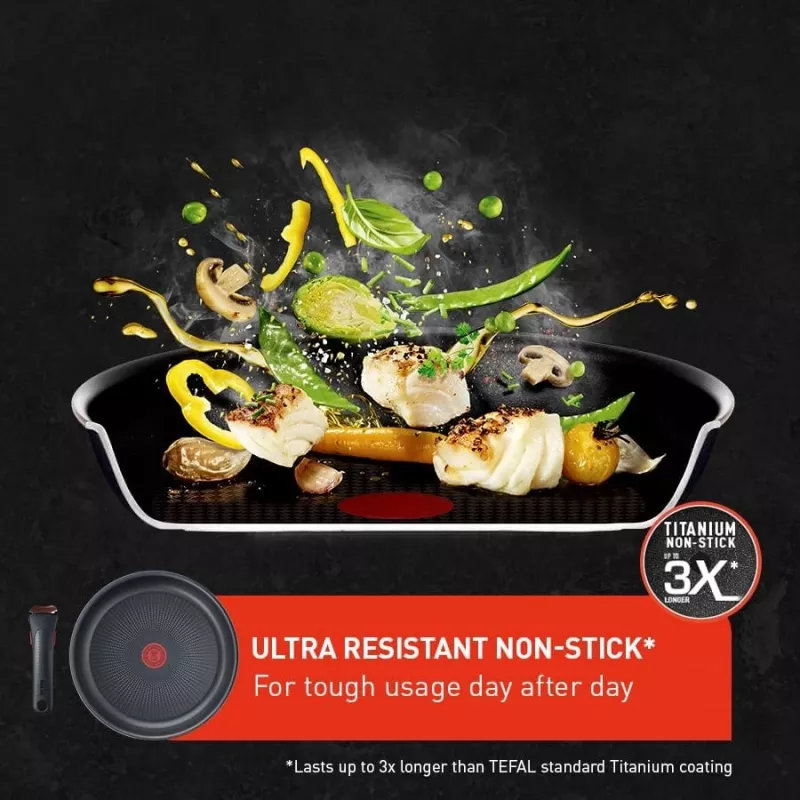 TEFAL Potikomplekt, 4 tk | L7649453 Ingenio Ultimate | 16/18/20 cm | Alumiinium | Must