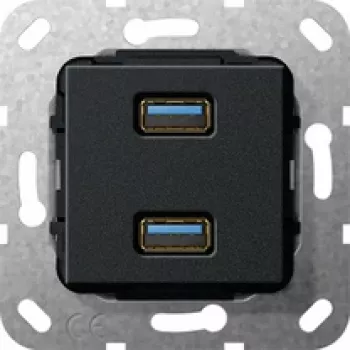GIRA Insert USB 568410 3.0A 2-way Kup must m (568410)