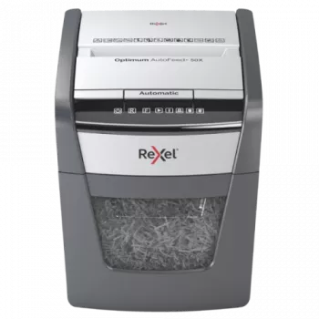 Rexel Optimum AutoFeed+ 50X automaatne ristlõikepaberipurustaja P4
