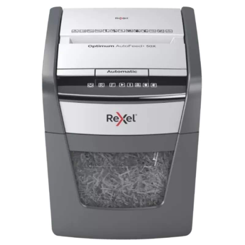 Rexel Optimum AutoFeed+ 50X automaatne ristlõikepaberipurustaja P4