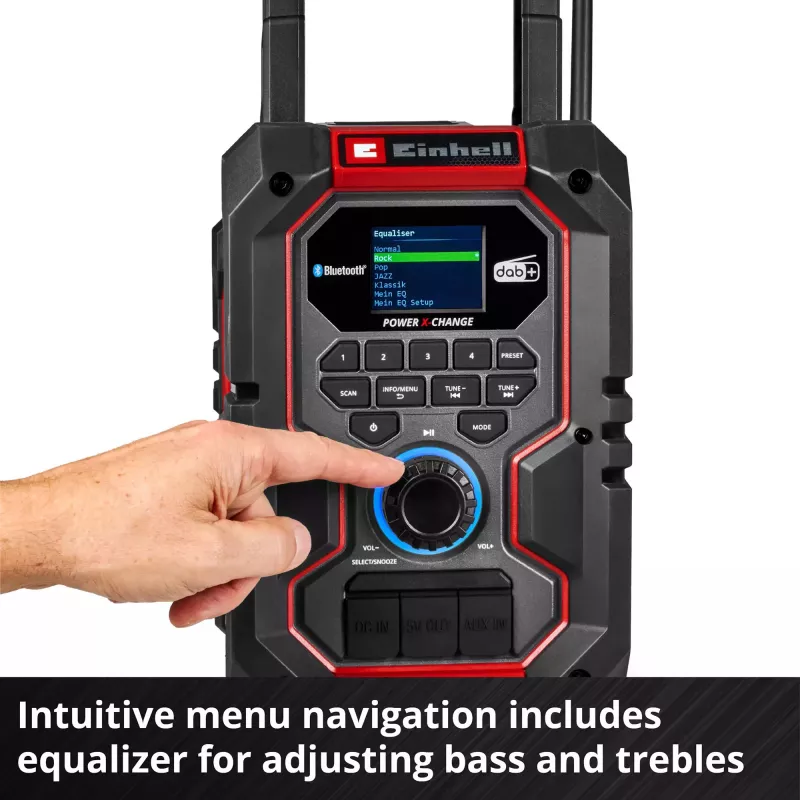Teisaldatav raadio EINHELL TE-CR 18 Li DAB+ FM Bluetooth USB, akutoitel (ühildub TE-CR 18 Li-ga)