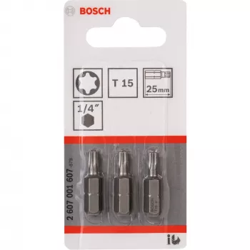Boschi otsak-kruvikeeraja, eriti kõva, 3 tk, Torx, T15, teras, T15, 25 mm