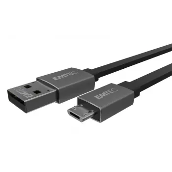 USB kaabel Emtec T700B 1,2 m USB A Micro-USB B Must