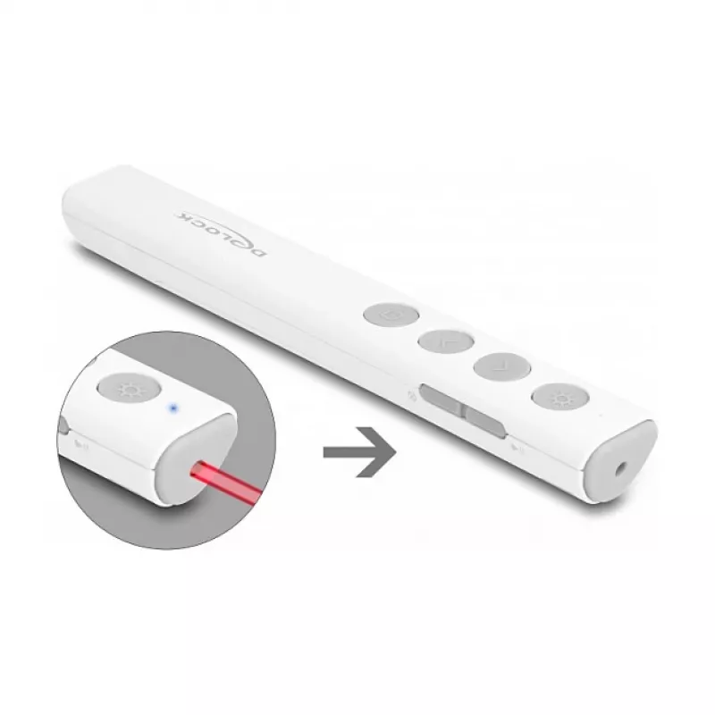 DeLOCK USB Laser Presenter valge, juhtmevaba USB RF nano vastuvõtja