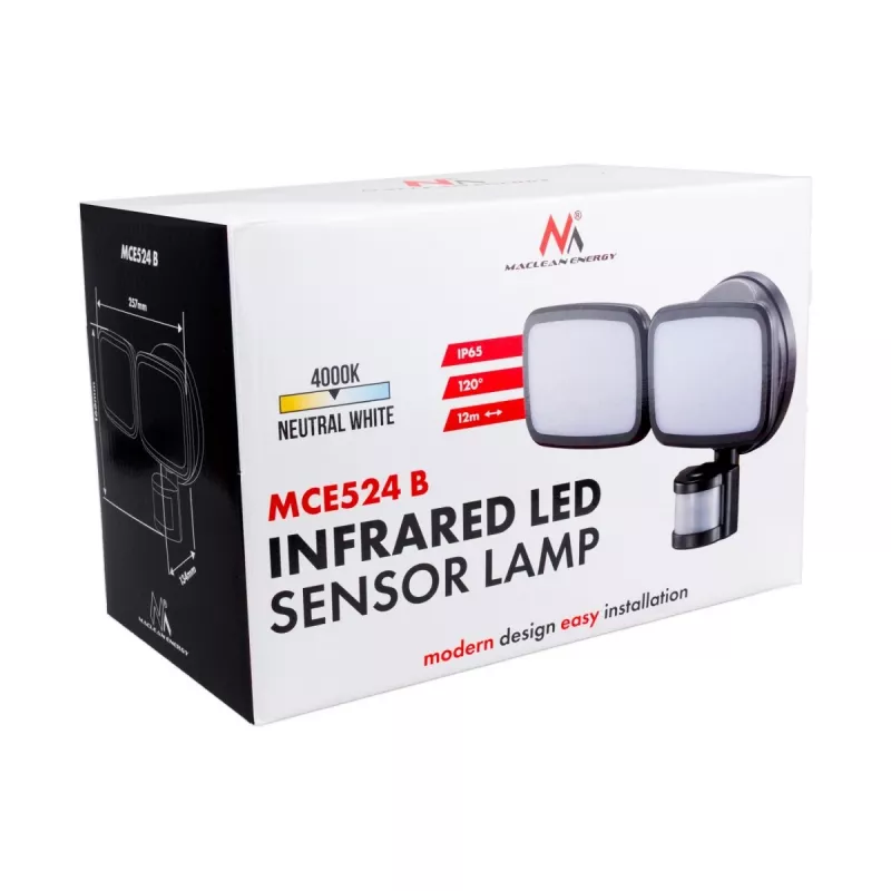 LED-seinalamp MACLEAN MCE524 PIR-liikumisanduriga, mudel MCE524 B