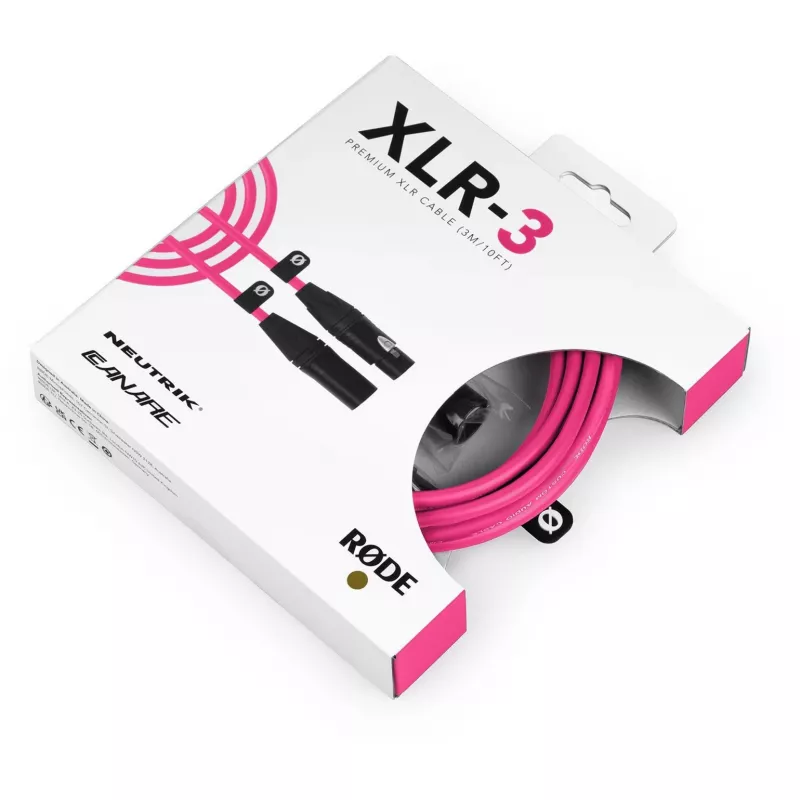 RØDE XLR3M-P helikaabel 3 m XLR roosa