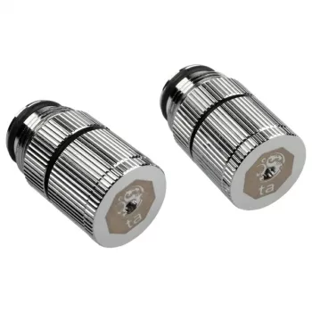 Vee väljavool G1/4 tolli isane - BitsPower Touchaqua, 2 tk pakend, hõbedane