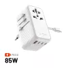 Fixed | Voyager 85W reisiadapter EU, UK ja USA/AUS pistikutele, 4xUSB-C ja 1xUSB väljundiga | Adapter