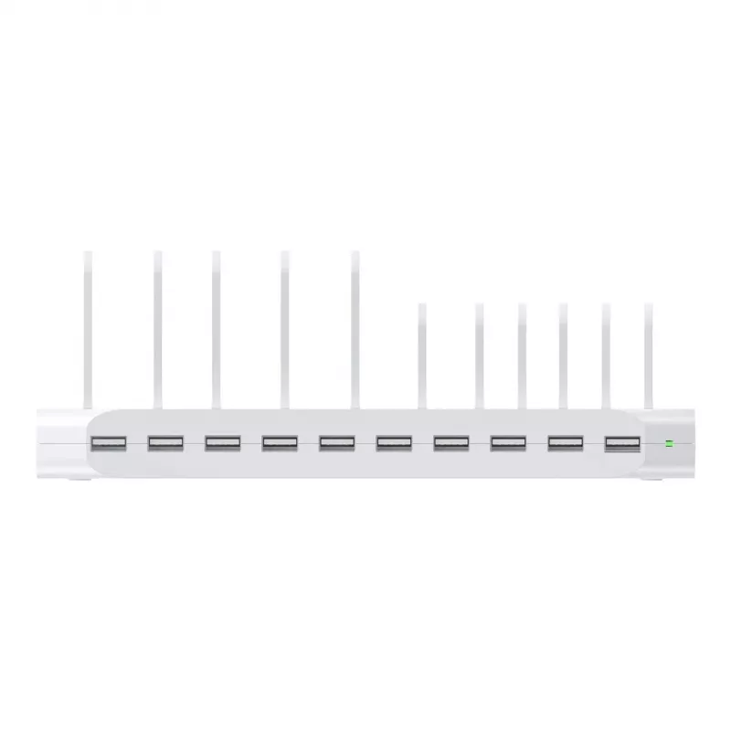 Unitek laadimisjaam 10X USB 2.4A 60W valge