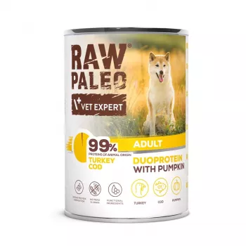 RAW PALEO Duoprotein Türgi & tursk Adult - märgtoit koerale - 400g