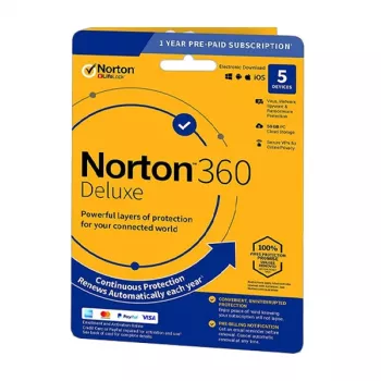 Norton 360 Deluxe | 5 seadet | 1 aasta | 50 GB pilvesalvestus | EL | MITTE TELLIMUS |
