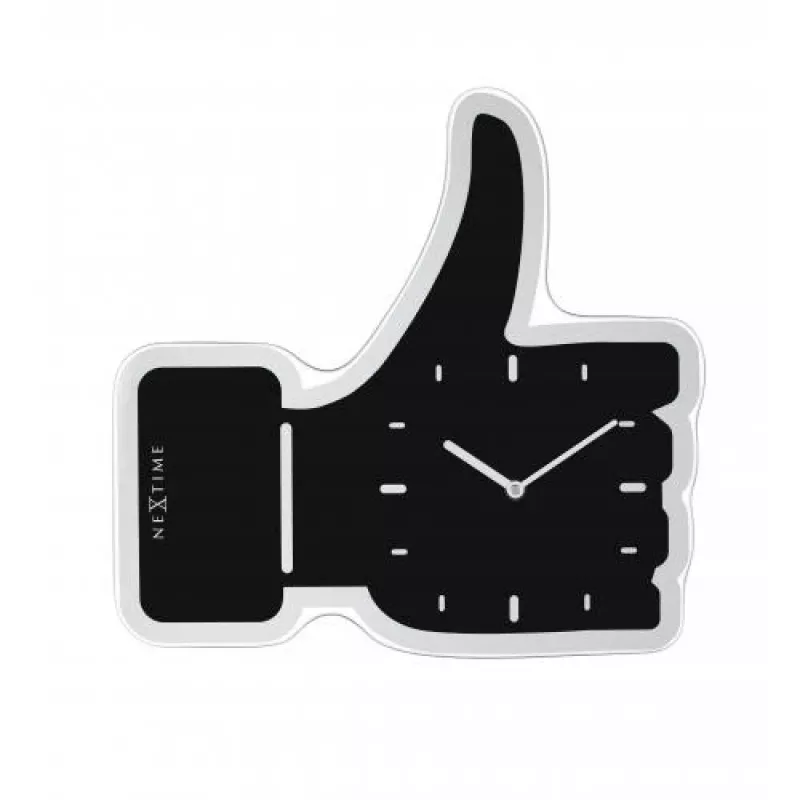 NeXtime kell 3072zw Thumbs up, 40,5x41 cm, seinakell, must/hõbedane